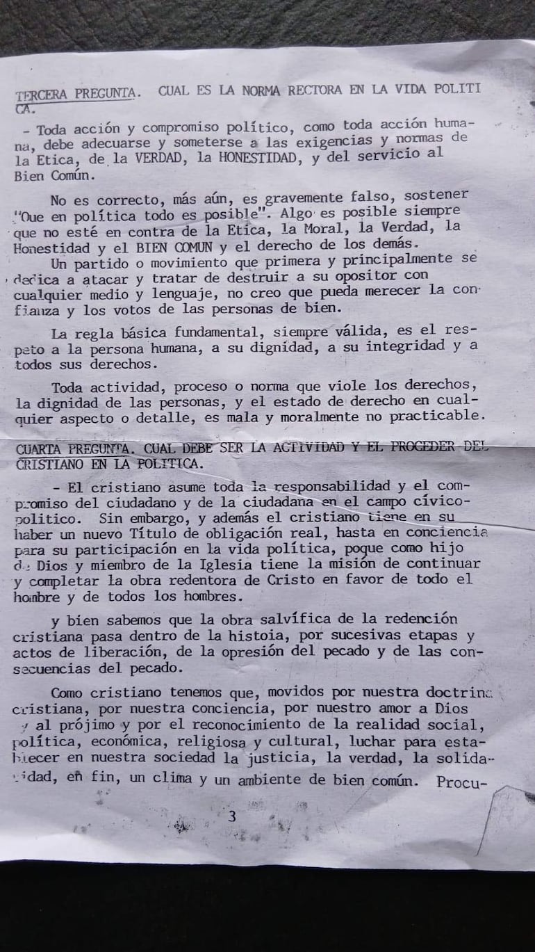 A 33 años de una carta pastoral que sigue vigente en la política paraguaya