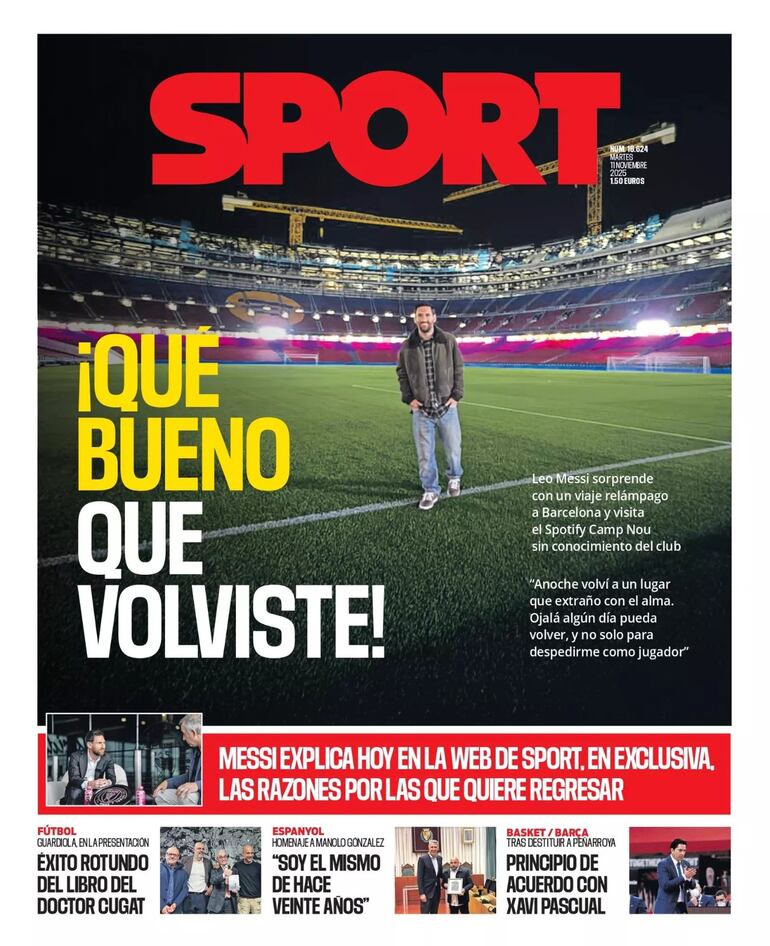La portada del Diario Sport.