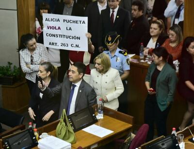 En medio de incidentes juró Alicia Pucheta.