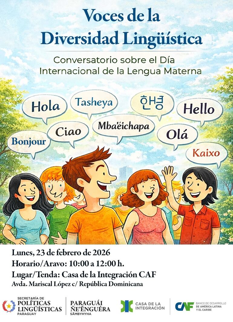 Afiche de la celebración del Día Internacional de las Lenguas Maternas.