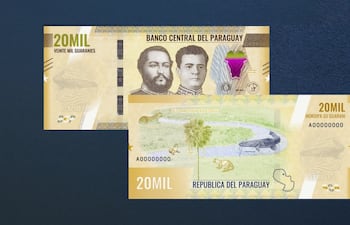Nuevos billetes del guaraní. 20 mil guaraníes.