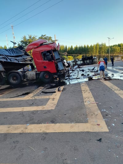 Uno de los tantos accidentes que se registraron en el cruce Tebicuary.
