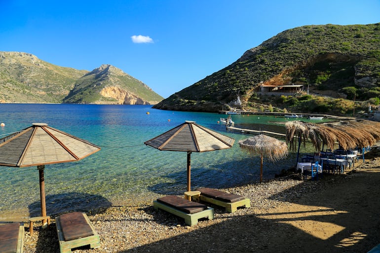 Bahía de Porto Kale en el Peloponeso, península de Mani, Grecia.