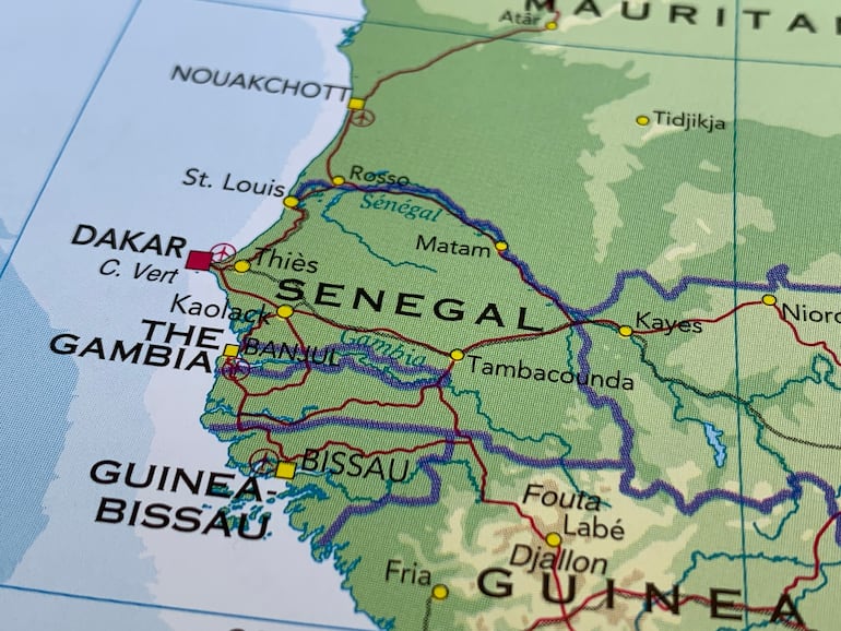 Mapa de Senegal.