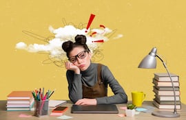 Concepto de burnout, sobrecarga mental, ansiedad, rumiación, cansancio.