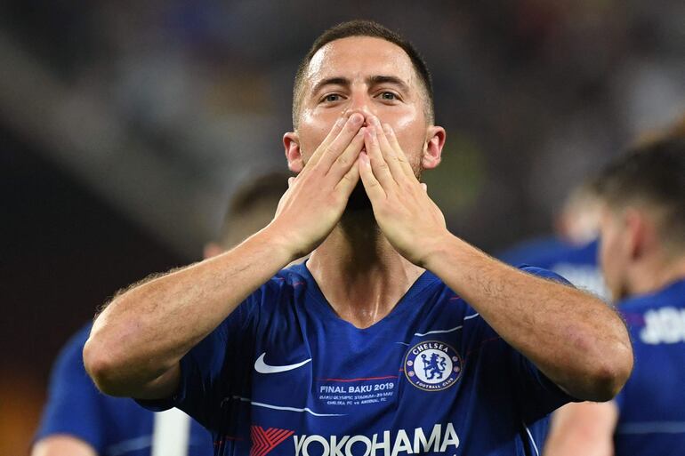 El belga Eden Hazard, con la camiseta del Chelsea. 