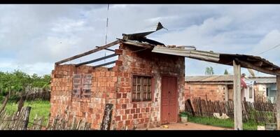 Se estima que los destrozos del último temporal habrían afectado unas 70 viviendas en Guairá.