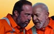 Brazils President Luiz Ignacio Lula da Silva (R) talks to Mines and Energy Minister Alexandre Silveira during the inauguration ceremony of the Bonaventura Energy Complex in Itaboraí, Rio de Janeiro State, Brazil, on September 13, 2024. (Photo by Pablo PORCIUNCULA / AFP)