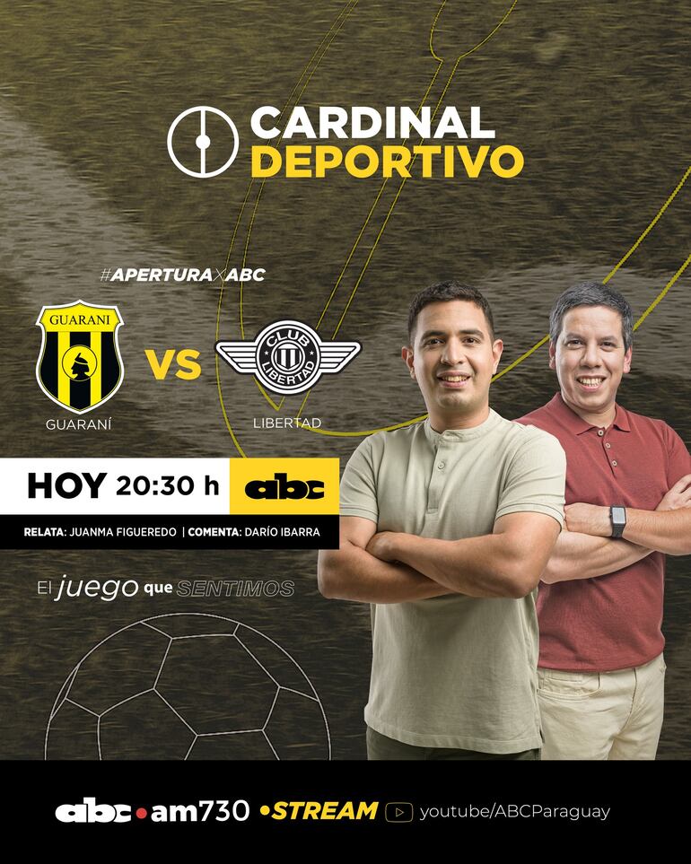 Transmisión del duelo entre Guaraní y Libertad a través del Cardinal Deportivo.