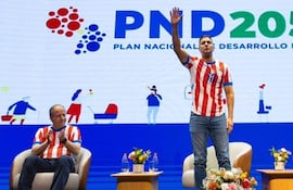 El presidente de la República, Santiago Peña, durante la presentación del PDN 2050.