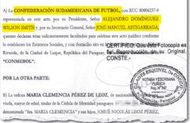 CONTUNDENTE. El encabezado del documento dice: “Acuerdo de reparación y resarcimiento...”.