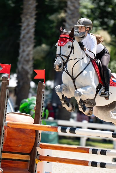 Giovanna Santi, integrante del equipo paraguayo en la categoría Children 1.20 metros, quienes consiguieron una gran performance y se ubicaron en el tercer puesto en el primer día de competencia.