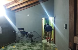 La casa donde ocurrió el homicidio en Ypané. Un abuelo de 80 años resultó asesinado.