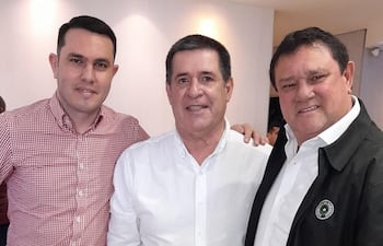 Hernán David Rivas (hijo), Horacio Cartes y Hernán Rivas, ayer.