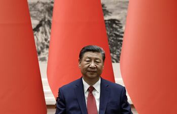 Beijing (China), 31/05/2024.- Chinese President Xi Jinping attends a signing ceremony with Bahrain's King at the Great Hall of the People in Beijing, China, 31 May 2024. Bahrain's King is on an official state visit to China. (Bahrein) EFE/EPA/TINGSHU WANG / POOL
