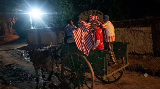 Familia de Piribenuy hizo su propia "caravana" a bordo de una carreta para celebrar la clasificación