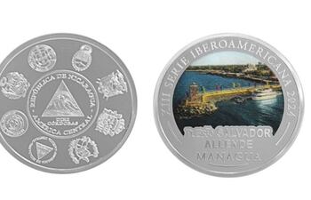 Escudo de Paraguay en una moneda conmemorativa de Nicaragua. (captura de pantalla Banco Central de Nicaragua)