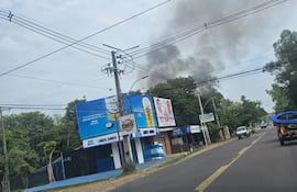Quema de basura en San Bernardino