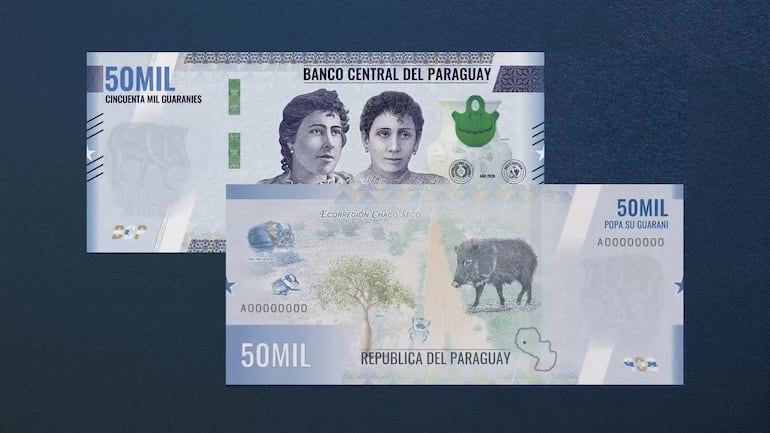 Nuevos billetes del guaraní. 50 mil guaraníes.