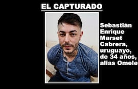 Sebastián Enrique Marset Cabrera, alias Omelet, capturado en Bolivia y enviado a Estados Unidos.