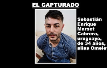 Sebastián Enrique Marset Cabrera, alias Omelet, capturado en Bolivia y enviado a Estados Unidos.