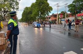 Movimiento en torno a la marcha campesina en zona del Seminario Metropolitano.