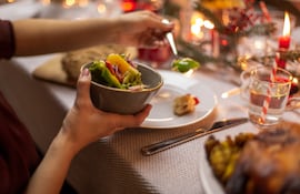 Opciones vegetarianas en la cena de Navidad.