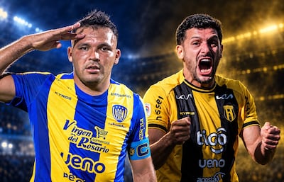 Fernando Benítez Aguirre (Sportivo Luqueño, 27 años) y Juan Manuel García (33, Guaraní), dos de los protagonistas de la jornada de viernes en Itauguá.
