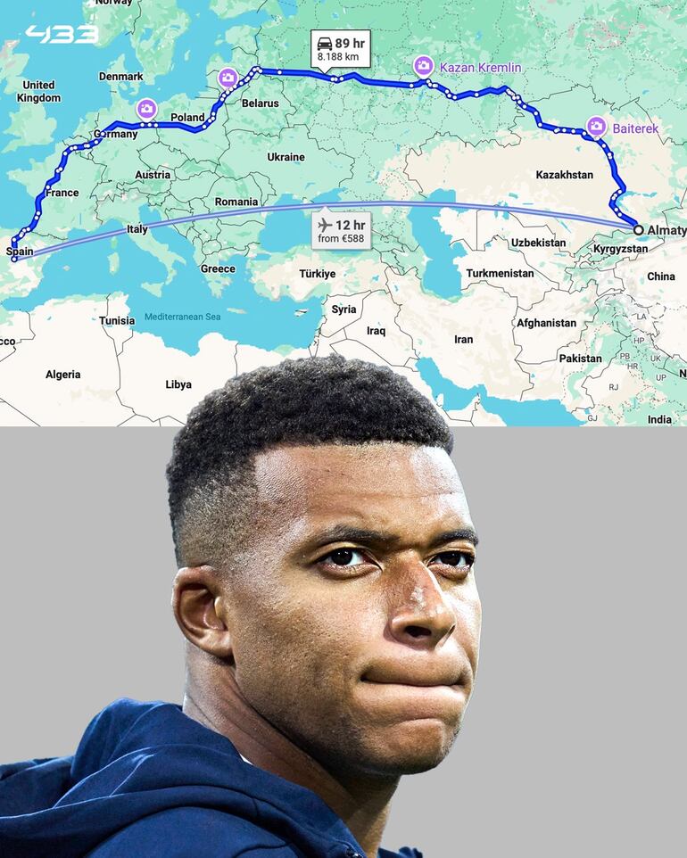 El Real Madrid realizará un vuelo de 12 horas desde España hasta Azerbaiyán.