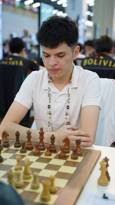 El paraguayo Juan Melián en su primera Olimpiada de Ajedrez.