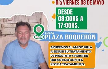 Imagen promocional de la actividad solidaria organizada para ayudar a César Villalba, quien iba a rifar su casa por gastos médicos y cuidado de su hijo con autismo en San Juan Bautista.