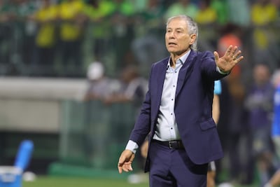 AMDEP575. SAO PAULO (BRASIL), 12/08/2026.- El entrenador de Cerro Ariel Holan da indicaciones este miércoles, en un partido por los octavos de final de la Copa Libertadores entre Palmeiras y Cerro Porteño, en el Nubank Parque en Sao Paulo (Brasil). EFE/ Sebastiao Moreira