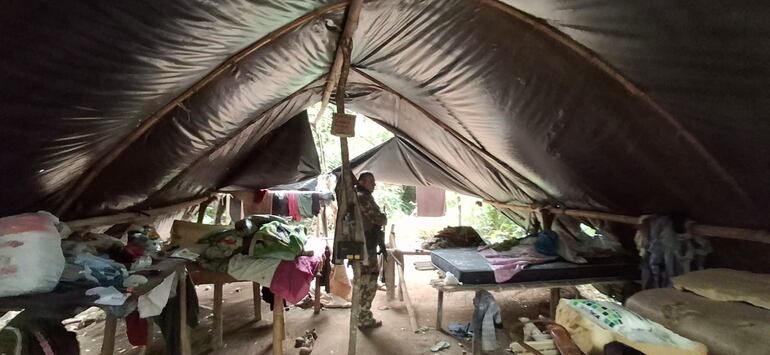 Los antidrogas hallaron un campamento narco en el lugar intervenido en Capitán Bado.