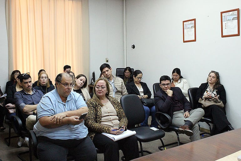 Reunión convocada por la Comisión de Agricultura y Ganadería de la Cámara de Diputados el pasado 6 de mayo. Participaron representantes del Ministerio de Agricultura y Ganadería (MAG), la Asociación de Químicos del Paraguay, la Asociación de Químicos Farmacéuticos, la Federación de Químicos del Paraguay, la Universidad Nacional de Asunción (UNA) y la Asociación de Veterinarios. (Prensa Cámara de Diputados)