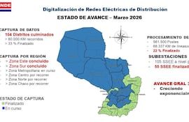 Estado de avance de la digitalización de la ANDE.