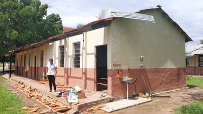 Temporal destechó aulas de la escuela Vicente Ignacio Iturbe en San Pedro de Ycuamandyyú