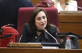 Rocío Abed de Zacarías, lider de la bancada cartista en Diputados que hoy rechazó el proyecto de imprescriptibilidad de la corrupción pública.