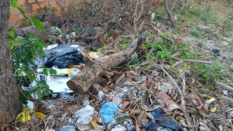 patio baldío abandonado, barrio Tacumbú
