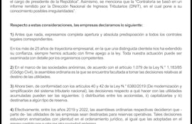 Comunicado de ALDIA S.A. y CREATEC S.A. a la opinión pública