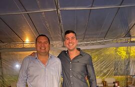 El senador Derlis Maidana (ANR, HC) y el presidente Santiago Peña.