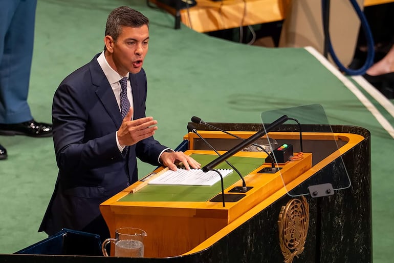 Santiago Peña en la asamblea de la ONU. 
