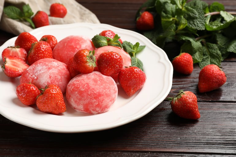 Mochi de frutillas.