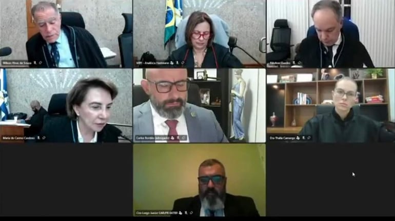 Captura de pantalla de la audiencia realizada por medios telemáticos.