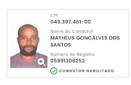 Ficha digital del brasileño Matheus Goncalves Dos Santos, abatido hoy por la Policía Nacional en Ybyrarobaná.