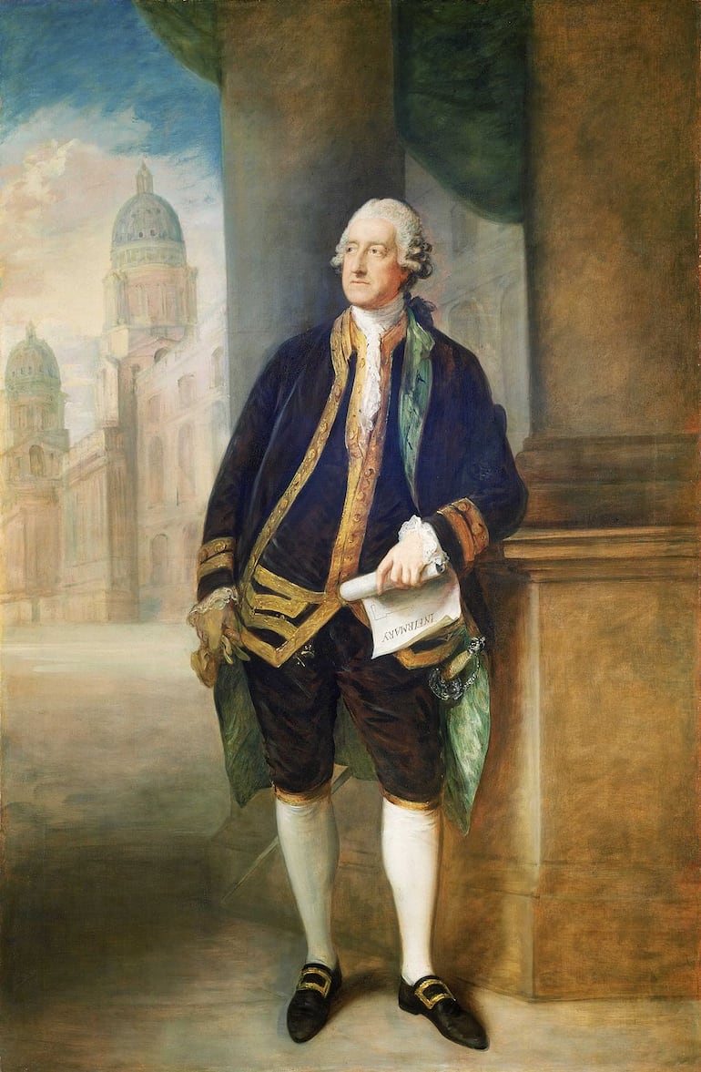 Retrato de John Montagu, cuarto conde de Sandwich, por Thomas Gainsborough (1727-1788).