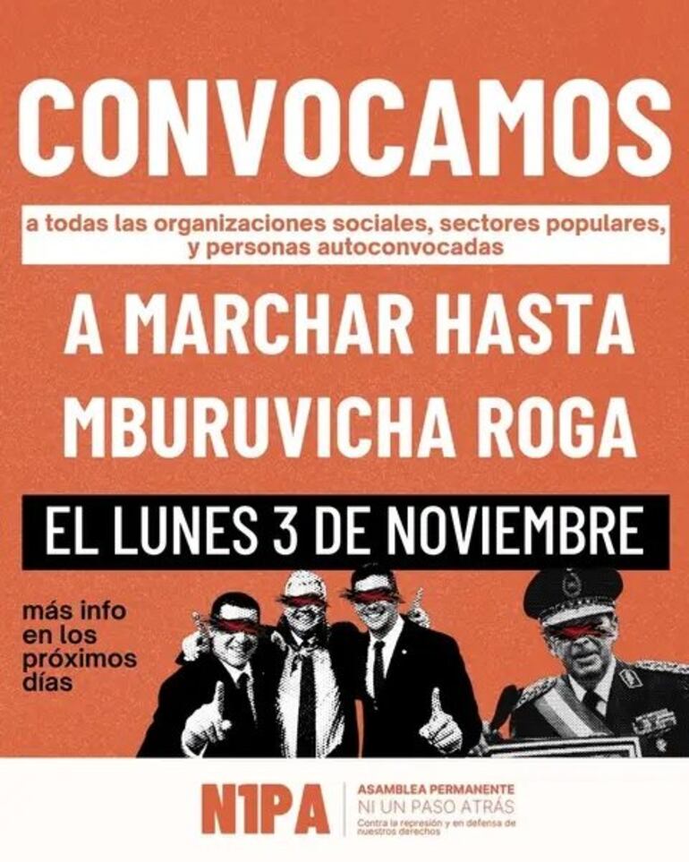 Jóvenes se manifiestan cerca de Mburuvicha Róga en contra del gobierno de Peña