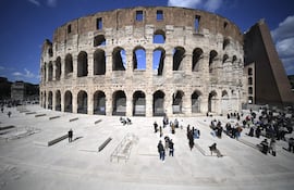 Inauguración del nuevo diseño y del área arqueológica de las ambulacras sur del Coliseo en Roma, Italia, el 17 de marzo de 2026.
