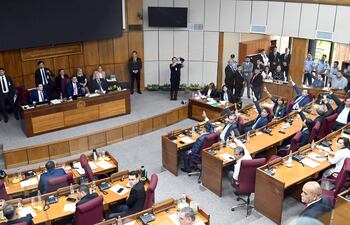 Aspecto de unas de las sesiones de la Cámara de Senadores.