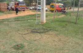 Ypané: un hombre muere electrocutadoUn hombre murió electrocutado y quedó colgado a una columna de la ANDE este miércoles.