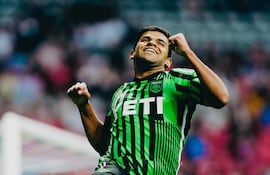 Rodney Redes celebra su gol para el Austin.